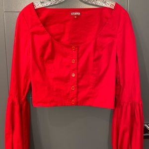 STAUD Red Monica Top